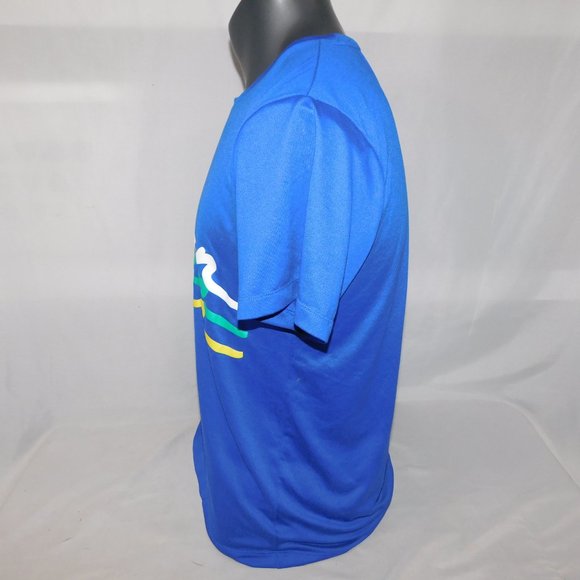 Under Armour Semi-Fitted Heat Gear RUN Blue Graphic T Shirt Mens XL - Picture 6 of 9